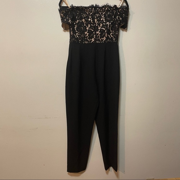 Eliza J Off The Shoulder Lace Top Jumpsuit size 2 - Picture 5 of 9